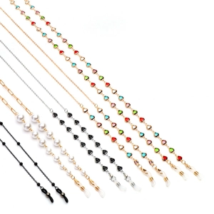 Chaîne De Lunettes De Soleil À La Mode Métal Coeur Künstliche Perle Étoile Anti-Perte Cordon De Lunettes Support Pour Femmes