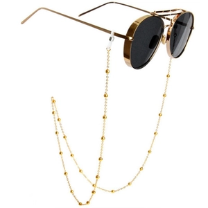 Modische Brillen Kette Metalllegierung Perlen Brillenband Maskenhalter Rutschfest Damen Herren Kinder