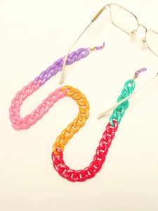 Chaîne De Lunettes En Acrylique Épaisse Multicolore Cordon De Masque En Résine Antidérapant Pour Femmes