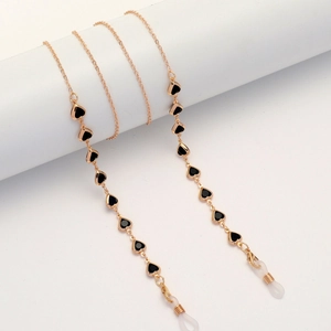 Fashion Glasses Chain Metal Heart Charms Eyewear Holder Anti-Lost Lanyard For Mask Women Decorative Strap