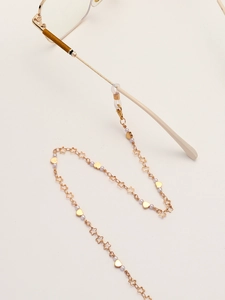 Gold star and heart glasses chain with pearls and anti-slip silicone loops for sunglasses