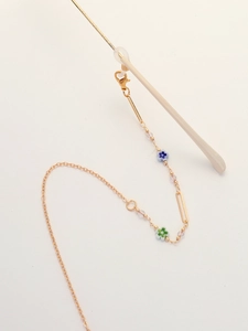 Elegant gold glasses chain with colorful flower charms and crystals for sunglasses