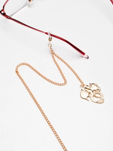 Chaîne de lunettes dorée avec pendentif dragon et boucles antidérapantes sur monture