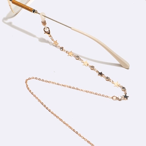 Catenella Per Occhiali Moda Lega Metallo Ciondolo Stella Strass Trasparente Cordino Occhiali Per Donna Cinturino Antiscivolo Elegante