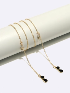 Anti Slip Metal Glasses Chain With Enamel Sunglasses Pendant Gold Fashion Eyewear Strap For Women Men