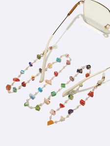 Chaîne de lunettes faite main avec perles de verre colorées et perles Millefiori