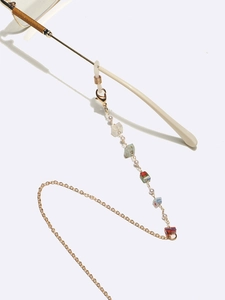 Handmade mask and glasses chain with natural millefiori pearls and colorful glass beads