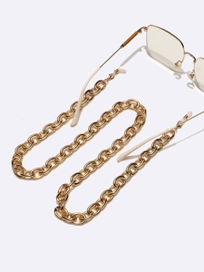 Grosse chaîne lunettes dorée en aluminium avec crochets antidérapants pour masques