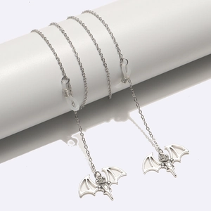 Bat Pendant Glasses Chain Metal Alloy Anti Slip Silver Sunglasses Holder Strap Gothic Punk Decorative Eyewear Accessory
