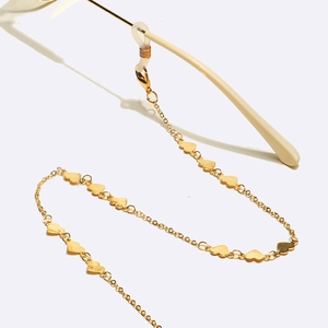 Eyeglasses Chain Heart Pendant Metal Anti-Slip Glasses Strap Holder Lanyard Fashion Accessory For Women