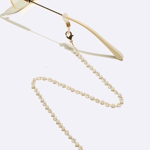 Handmade 4mm colorful crystal non-slip eyewear chain with gold lobster clasps