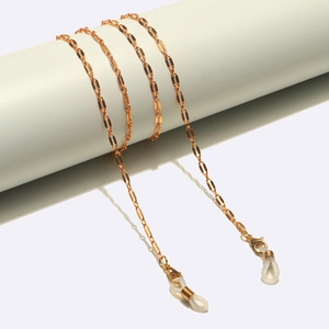 Fashion Gold Metal Glasses Chain Anti Slip Eyewear Strap Paperclip Link Mask Lanyard Necklace For Women