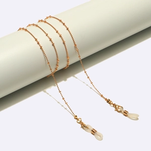 Fashion Gold Metal Bead Eyeglass Chain Non-Slip Sunglasses Strap Anti-Lost Adjustable Mask Neck Lanyard Holder