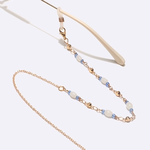 Beaded Glasses Chain Gold Metal With Crystal Beads Non-Slip Eyeglass Holder Strap Anti-Lost Sunglass Cord Travel Accessory