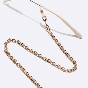 Gold Metal Glasses Chain Anti Slip Eyewear Lanyard With Silicone Loops And Lobster Clasps Fashion Strap