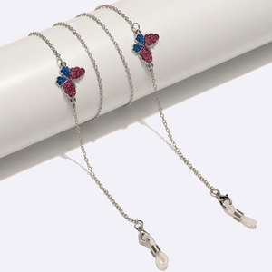 Schmetterling Brillenkette Metalllegierung Glitzer Anhänger Antirutsch Brillenband Maskenhalter Modisches Accessoire