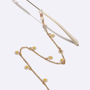 Daisy Flower Glasses Chain Metal Anti-slip Eyewear Strap Lanyard Decorative Copper Enamel Floral Sunglasses Cord For Women