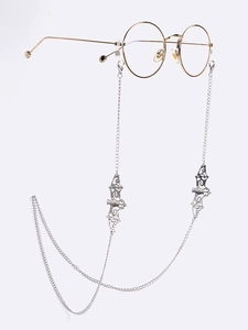 Metal Glasses Chain Bat Pendants Anti-Slip Eyewear Strap Holder Gothic Silver Halloween Accessory