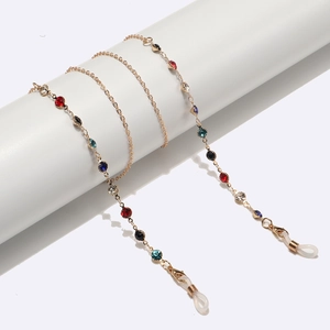 Mode Brillenlkette Metall Bunte Strasssteine Rutschfeste Brillenhalter Halsband Damen Sonnenbrillen Lesebrillen Schnur