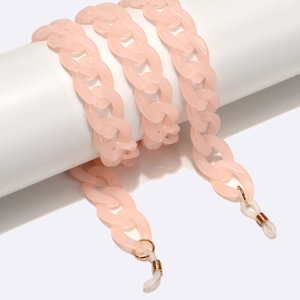 Catena a maglie in acrilico rosa trasparente per occhiali o maschere con asola