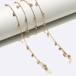 Glasses Chain Eyewear Strap Holder With Clear Rhinestone And Copper Beads For Sunglasses Reading Glasses Fashion Accessory