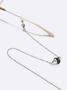 Chaîne de lunettes en métal argenté avec pendentif masque et boucles silicone