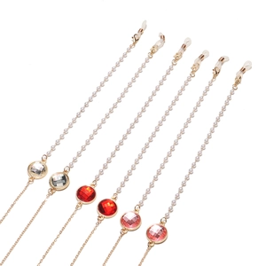 Mode Brillenkette Künstliche Perle Kristall Metalllegierung Rutschfest Sonnenbrille Maskenband Für Damen Elegantes Accessoire