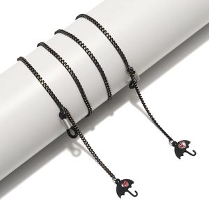 Catenella Per Occhiali In Metallo Nero Pendente Ombrello Cuore Cordino Antiscivolo Per Occhiali Da Sole