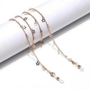 Chaîne de Lunettes en Cuivre Mode Étoile Creuse pour Femmes Or Antidérapant Cordon de Lunettes de Soleil Bijoux Accessoires