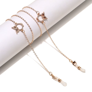 Glasses Chain Metal Rhinestone Owl Pendant Non-slip Eyewear Strap Decorative Face Mask Lanyard For Women Trendy