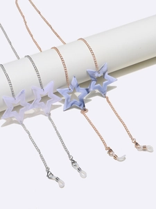 Star-shaped acrylic glasses chain set in gold and silver finish with marble patterns