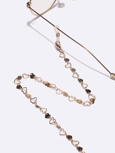 Chaîne De Lunettes Cœur En Métal Anti Glisse Support Cordon Lunettes De Soleil Tendance Élégant Style Doux Accessoires Lunettes Femme