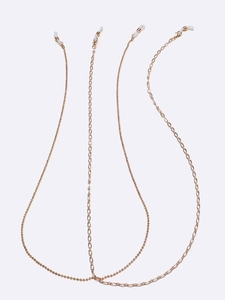 Copper Metal Glasses Chains Non-Slip Eyeglass Lanyards With Silicone Loops Adjustable Eyewear Neck Cord Strap Accessory