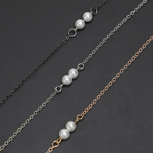 Metal Glasses Chain With Faux Artificial Pearls Non-slip Eyewear Strap Lanyard For Sunglasses Reading Glasses Women Fashion Accessory