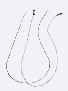 Metal Glasses Chain And Sunglasses Strap Non-Slip Holder Twist Rope Hollow Link Fashion Accessory Adjustable Silicone Loops