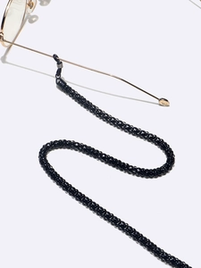 Chaîne à lunettes perlée noire avec maillons de 6,0 mm et boucles antidérapantes
