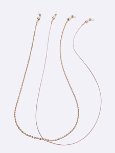 Chaîne De Lunettes En Cuivre Métal Cordon De Retenue Antidérapant Avec Boucles En Silicone Bijoux Élégants Pour Femmes Hommes