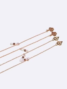 Copper Glasses Chains With Crown And Diamond Shape Geometric Pendants Non Slip Fashion Eyewear Lanyard For Women Accessories