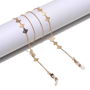 Glasses Chain Sunglasses Strap Gold Metal Hollow Fan Shape Ginkgo Leaf Anti-Slip Mask Lanyard Fashion Accessory