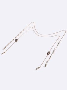 Chaîne de lunettes dorée avec pendentifs coquillages et losanges pour masques et lunettes