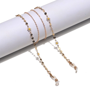 Daisy Flower Glasses Chain Alloy Metal Anti-Slip Eyewear Lanyard For Women Decorative Mask Holder Strap Floral Style