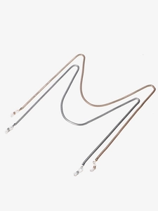 Two-piece set of gold and silver snake chain eyeglass straps with silicone loops