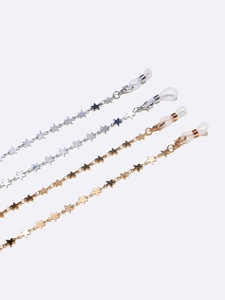 Star-shaped glasses chain set in gold and silver finish with adjustable silicone loops