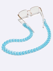 Retro Sky Blue Transparent Acrylic Glasses Chain Non-slip Fashion Chunky Eyewear Strap Holder Eyeglasses Cord For Women Men