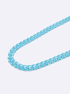 Minimalist transparent blue acrylic Cuban link eyewear chain with retro plastic design