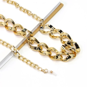 Fashion Gold Thick Chain Glasses Holder Anti Slip Eyewear Retainer CCB Plastic Plated Mask Lanyard For Women Men