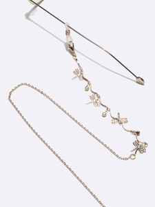 Elegant gold dragonfly glasses chain with crystal accents and silicone loops for women
