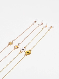 Daisy Flower Glasses Chain Copper Enamel Eyeglass Lanyard Anti-Slip Sunglasses Cord Holder Fashion Jewelry For Women