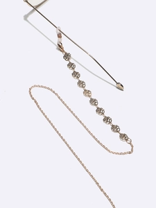 Chaîne de lunettes rose dorée évidée avec boucles antidérapantes pour lunettes