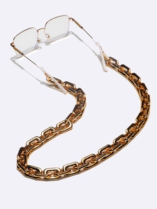 Acrylic Chunky Glasses Chain Gold Plated Rectangular Link Eyeglass Lanyard Anti Slip Sunglasses Strap Fashion Neck Cord